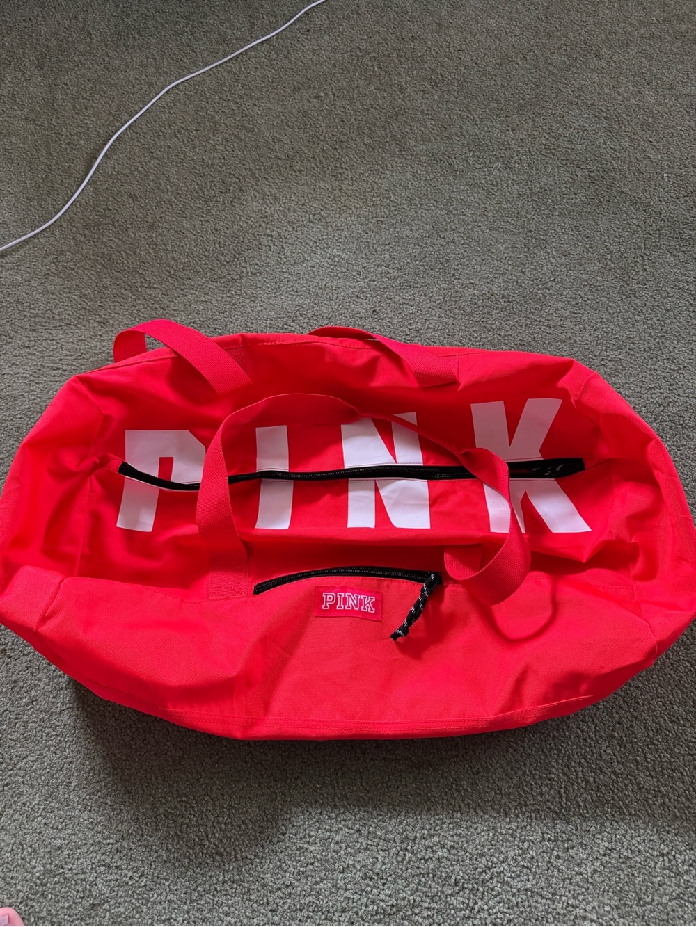 PINK Victoria's Secret Hot Pink Logo Travel Duffel